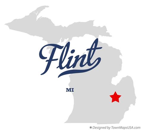 Map of Flint, MI, Michigan