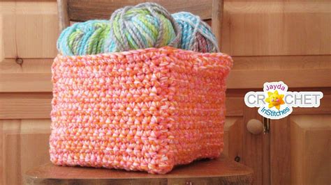 Square Basket Crochet Pattern & Tutorial - What To Do With Variegated Yarn - YouTube