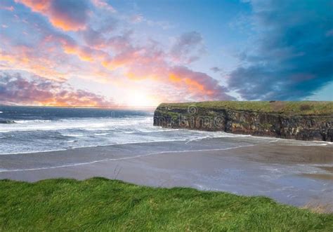 Ballybunion Beach Ireland Cliffs Rock Stone Long Exposure Stock Photo ...