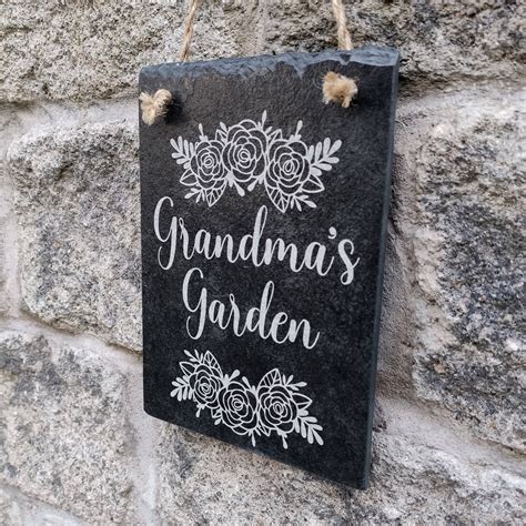 Personalised Engraved Slate Garden Sign. Natural Stone Wall | Etsy