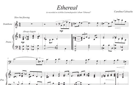 ETHEREAL. PDF Score For Trombone & Piano | carolinacalvache