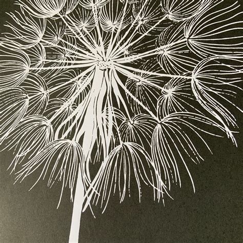 A4 Heavyweight Art Print DANDELION SEED HEAD Outline | Etsy