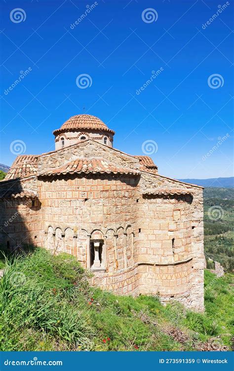 Medieval Architecture, the Castle Town of Mystras. Church in Medieval City. Mistras, Greece ...