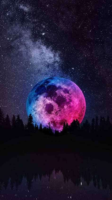 Galaxy Moon Wallpapers - Top Free Galaxy Moon Backgrounds - WallpaperAccess