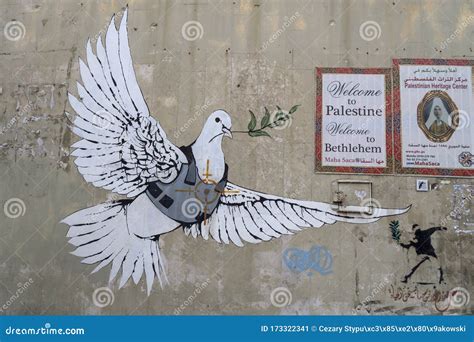 Jerusalem, Israel - 12/15/2019: Graffiti on the Wall between Border of ...