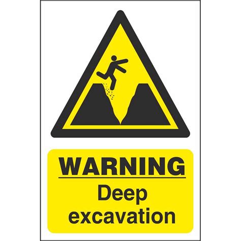 Warning Deep Excavation Signs | Hazard Construction Safety Signs Ireland