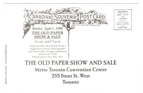 Interior, The Old Paper Show, Toronto 1990, Deltiology | Topics - Events - Exhibitions & Expos ...