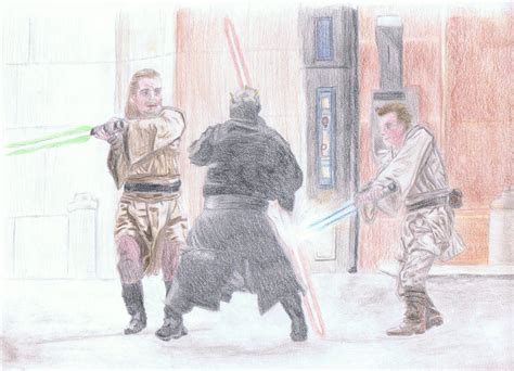 Qui-Gon and Obi-Wan VS Darth Maul by SWJediKnight on DeviantArt