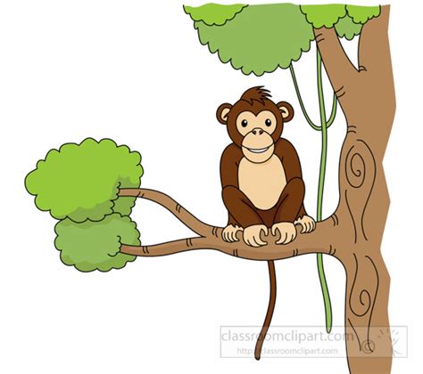 Monkey In A Tree Clipart