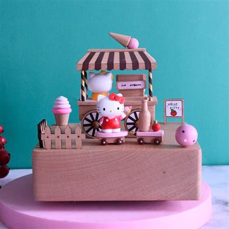 Personalized Ice Cream Van Cat's Cake Shop Wooden Music Box, Customized ...