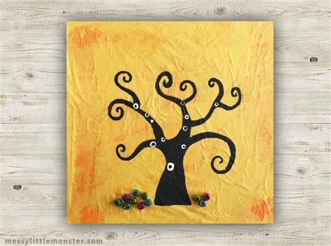 Gustav Klimt Tree of Life Craft for Kids - Messy Little Monster