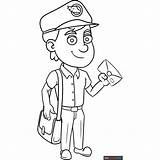 Postman Coloring Page  Easy Drawing Guides Pages sketch template