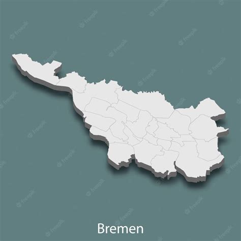 Premium Vector | 3d isometric map of bremen is a city of germany