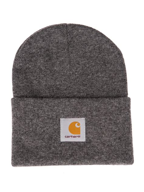 Carhartt Logo Patch Beanie In Dark Grey | ModeSens