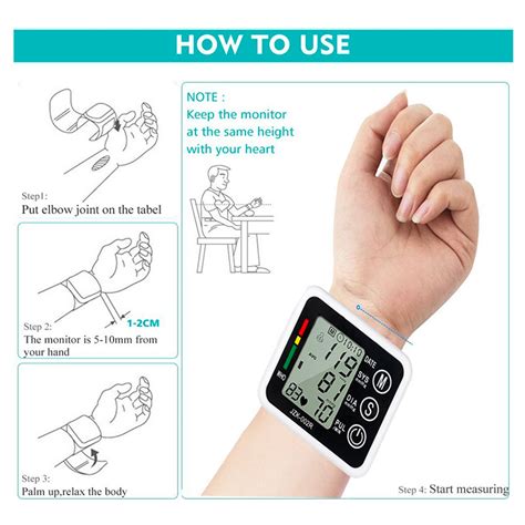 Portable Automatic Wrist Blood Pressure Monitor with Voice Announcement