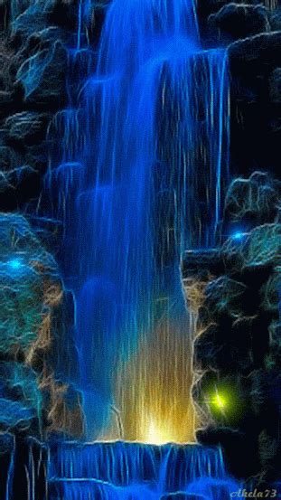 Beautiful waterfall in blue color. | Waterfall wallpaper, Waterfall ...