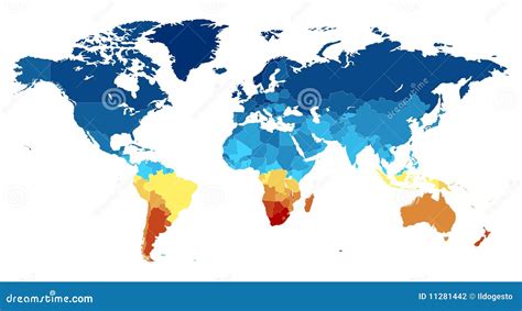 World Map with Countries in Various Colors Stock Vector - Illustration of earth, continents ...