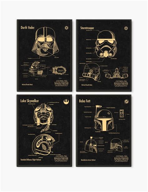 Star Wars Art Print Set Star Wars Art Star Wars Printstar - Etsy