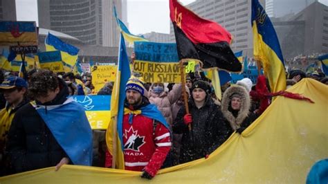 Why is the red and black flag, seen at rallies in support of Ukraine, causing such a stir? | CBC ...