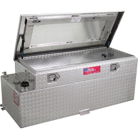 RDS Aluminum Auxiliary Fuel Tank Toolbox Combo — 60 Gallon, Rectangular, Diamond Plate, Model ...