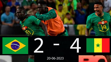 Sadio Mané Twice | Brazil vs Senegal 2-4 (All Goals Highlights 2023) | Lions of Teranga ...