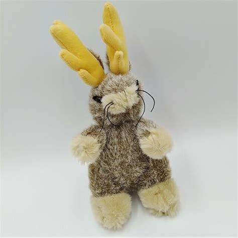 Jackalope Plush Jack Rabbit Light Brown 10 Inches | eBay