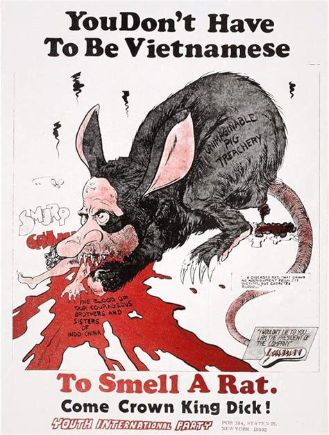 Propaganda Protest Vietnam War Richard Nixon Rat Caricature Art Print ...