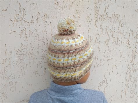 Knitted Winter Hat With Pom Pom for Women Knitted Hat for - Etsy