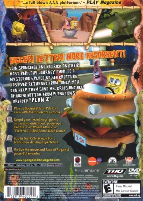 The SpongeBob Movie for PlayStation 2 - Sales, Wiki, Release Dates, Review, Cheats, Walkthrough