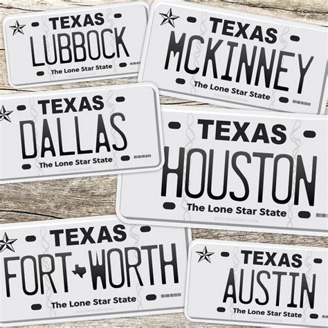 Texas License Plate Sticker Choose From 40 TX City Decals for Hydroflask Houston Austin Dallas ...