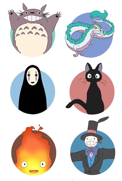 Studio Ghibli Circle Stickers - Mint by Design | Studio ghibli ...