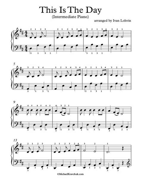 Free Piano Arrangement Sheet Music – This Is The Day – Michael Kravchuk