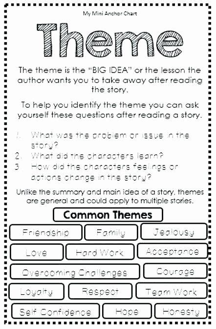 Identifying Theme Worksheets Pdf - Worksheet Template Student Layla