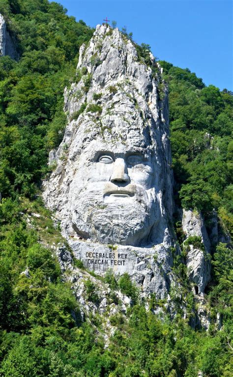 Largest rock sculpture on a river bank: The rock sculpture of Decebalus