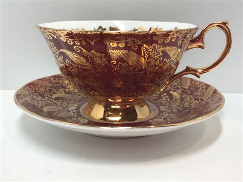 Golden Lace Teacup and Saucer, Elizabethan Tea Cup, Antique Teacups ...