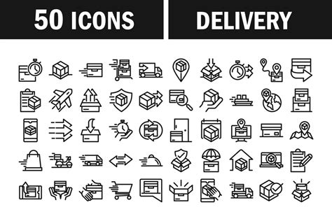 Delivery and logistics icon set 1248716 Vector Art at Vecteezy