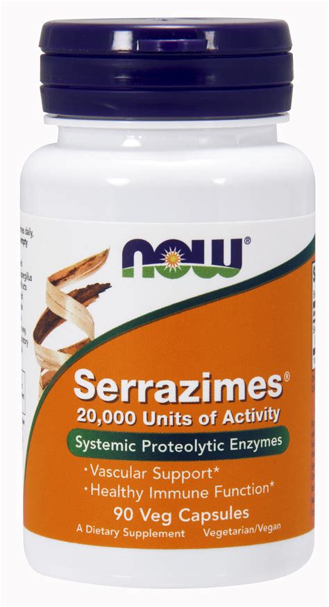 NOW Supplements, Serrazimes (Systemic Proteolytic Enzymes) 20,000 Units, 90 Veg Capsules ...