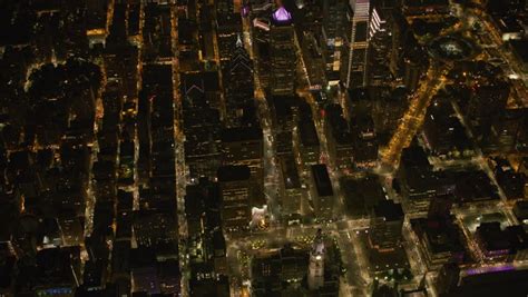 Philadelphia, Pennsylvania Circa-2017, Night Aerial View Of Downtown ...