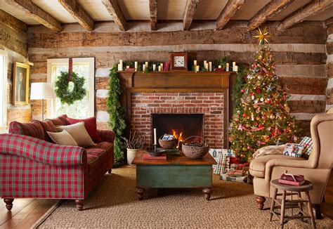 Country Living Rooms Decorated For Christmas | Cabinets Matttroy