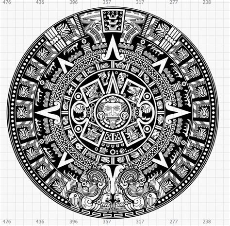 Aztec Calendar SVG High Detail Aztec Calendar Aztec SVG | Etsy