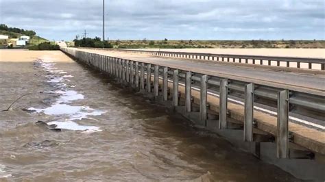 Lake Bridgeport Rises To Threaten U.S. 380 Bridge - YouTube