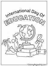 International Day Of Education Coloring Page Free Printable  sketch template