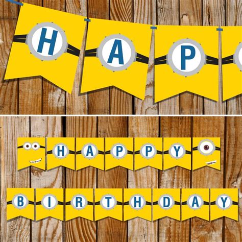 Totally FREE Minions Party Printables Set | Happy birthday and Banners