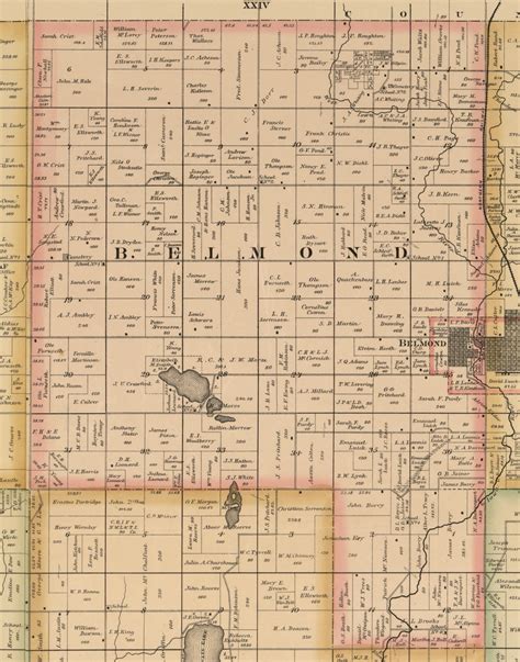 Belmond, Iowa 1885 Old Town Map Custom Print - Wright Co. - OLD MAPS