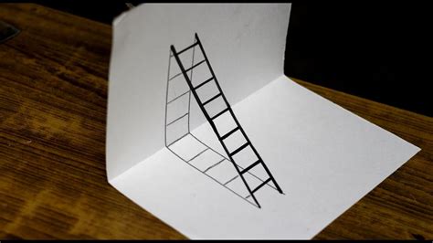 How to Draw a 3D Ladder - Trick Art For Kids | Paint with david - YouTube