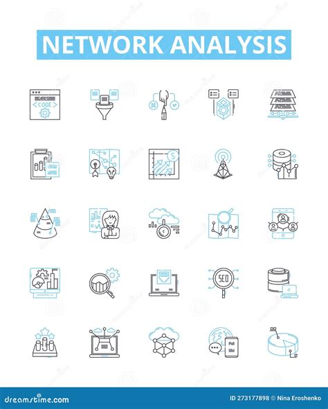 Network Analysis Vector Line Icons Set. Network, Analysis, Topology ...