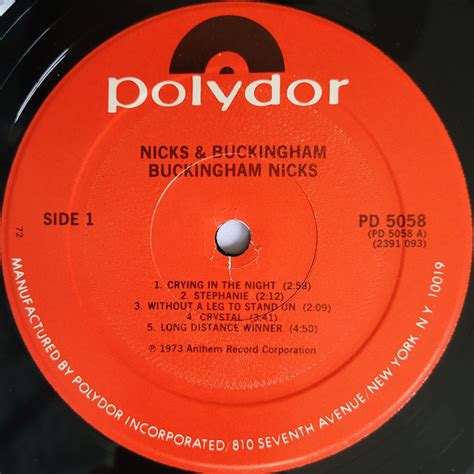 Buckingham Nicks, Buckingham Nicks, 1973 on Polydor | Goatless