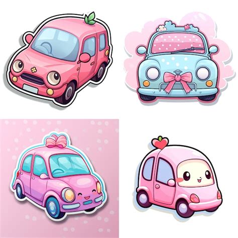 Premium AI Image | Cute car stickers