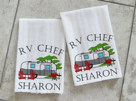 RV Chef Kitchen Towels Personalized RV Decor Dish Towels | Etsy