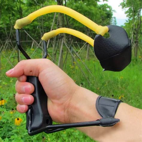 Powerful Hunting Bow Slingshot Rubber Band Tubing PU Leather Professional Tactical Plastic ...